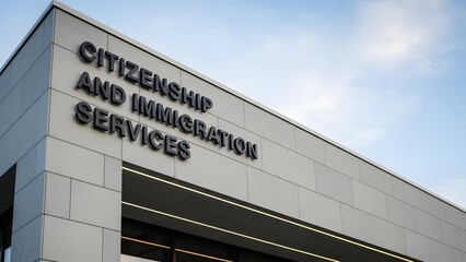 Citizenship And Immigration Services Building Sign For Government Agency And Public Services Concept