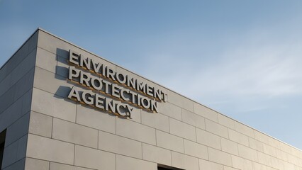 Obraz premium Environment Protection Agency Building Sign For Conservation And Sustainability Concept