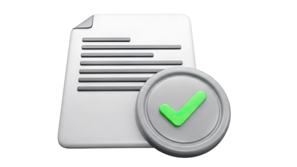 Document with Green Checkmark Icon