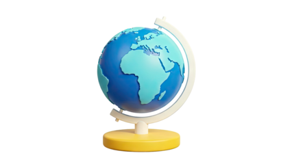 Stylized Globe with Africa Prominently Displayed
