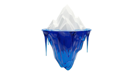 Stylized Iceberg with Dripping Blue Base