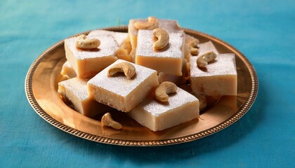 Kaju Barfee Or Kaju Katlee Is A Delicious Mithai Sweet Snack Made With Best Quality Cashew Nuts Pure Milk Sugar And Little Amount Of Butter Oil