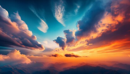 Warm Cool Cloudscape Abstract Texture Background Design