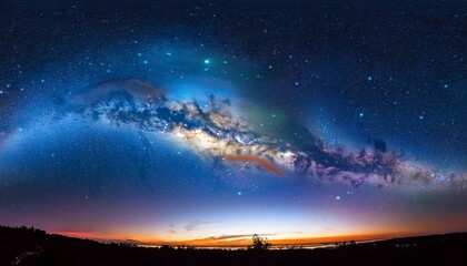 Vivid Nebula Formations And A Starry Void In Equirectangular Projection