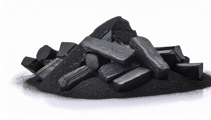 Activated Charcoal Isolated On White Background