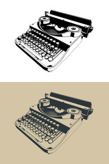 Retro typewriter illustrations