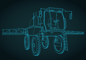 Self-propelled sprayer sketch