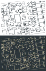 Video card's PCB and its components close-up isometric drawings