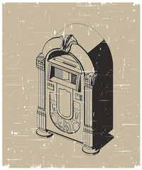 Vintage jukebox retro poster