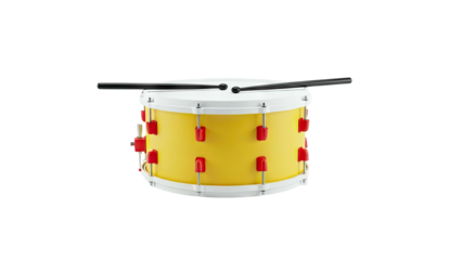 Yellow Toy Drum with Drumsticks