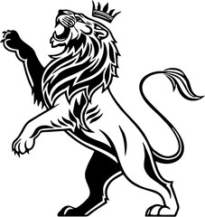 Obraz premium lion silhouette vector illustration, isolated on white