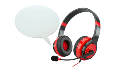 Headset with Speech Bubble