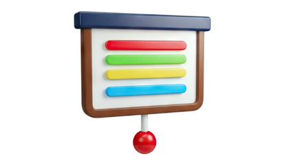 3D Illustration of a Flip Chart with Colorful Bars