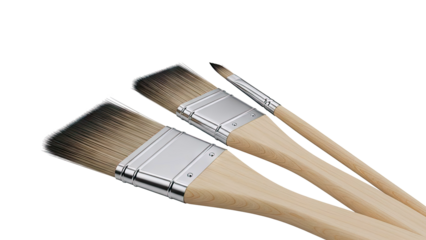 Three Paint Brushes of Varying Sizes