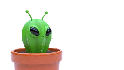 Cute Alien Cactus in a Pot