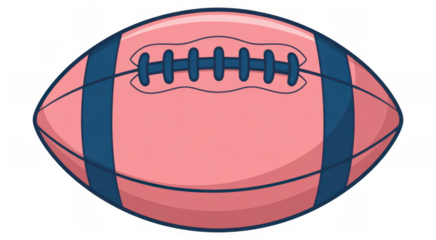 Pink American football pink football sports game isolated on a transparent background
