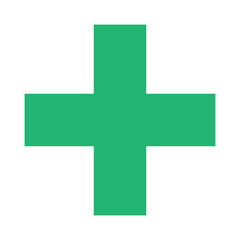 Obraz premium Green plus icon, cross icon. Green plus, cross sign, medical math symbol logo.