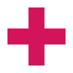 Obraz premium Pink plus icon, cross icon. Pink plus, cross sign, medical math symbol logo.