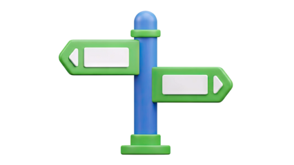 3D Signpost with Blank Directions