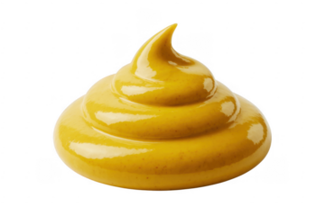 Yellow Mustard condiment food sauce isolated on a transparent background