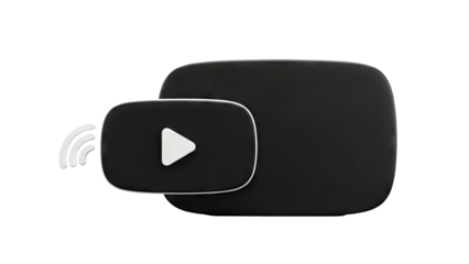 YouTube Logo with Play Button and Wi-Fi Symbol