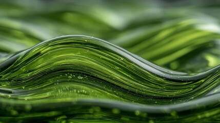 Thick green liquid creates smooth waves in organic motion for modern backgrounds and eco branding visuals