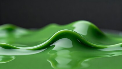 Flowing green liquid creates smooth waves suitable for nature themes and eco branding visuals