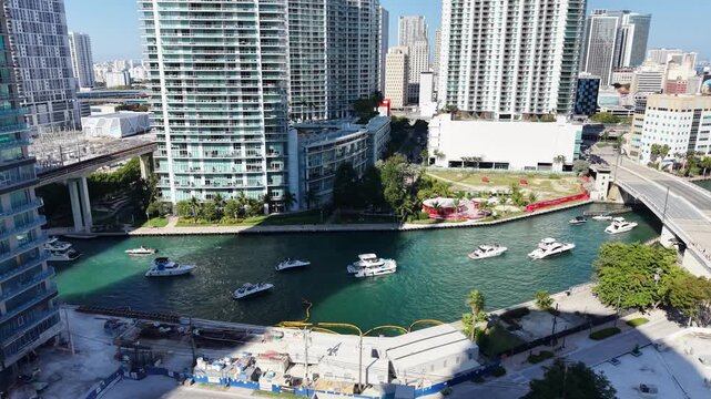 Plano aereo de edificios en Downtown Miami 