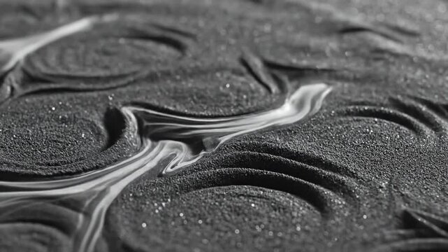 Abstract black sand texture background. Dark grainy surface.