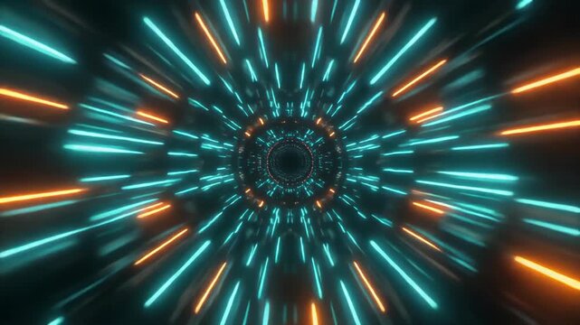 Abstract blue background with glowing rays and a bright star burst of energy creating a celebration of light and technology in a space explosion design