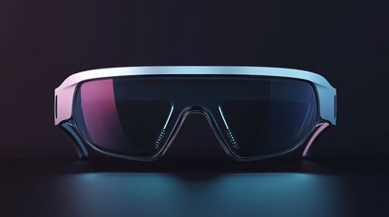 Futuristic goggles with sleek design and colorful gradient lights