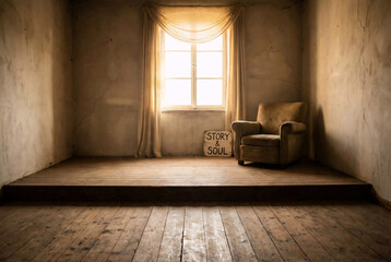 Empty Room Filled with Sunlight