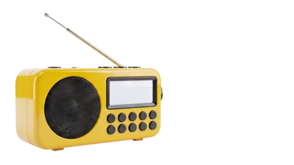 Yellow Portable Radio with Antenna
