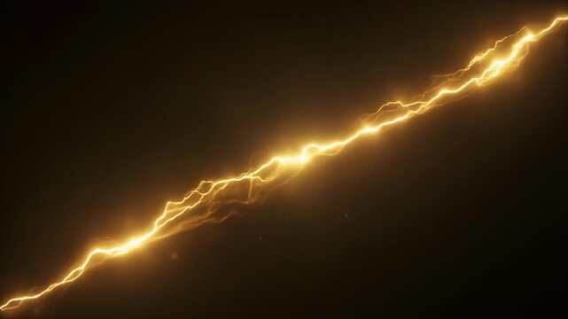 A powerful electric bolt of lightning strikes through dark storm clouds during a bright night thunderstorm as nature unleashes its raw energy across the rain-soaked sky
