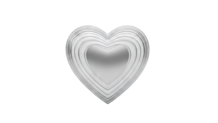Silver Heart Shape with Concentric Rings
