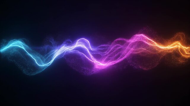 Abstract blue background with glowing fractal lines and flowing energy waves creates a futuristic motion art illustration wallpaper