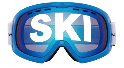 Blue Ski Goggles Sports blue goggles isolated on a transparent background
