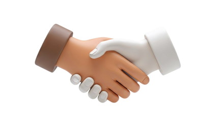 Cartoon Shaking Hands 3D Render