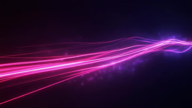 Futuristic abstract background featuring glowing purple and blue waves with high-speed energy lines in a vibrant motion design pattern