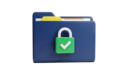 Secure Folder Icon with Lock and Checkmark