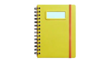 Yellow Spiral Notebook with Orange Elastic Band