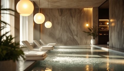 Cozy interior with warm light and soft textures in a relaxing space for wellness and modern living