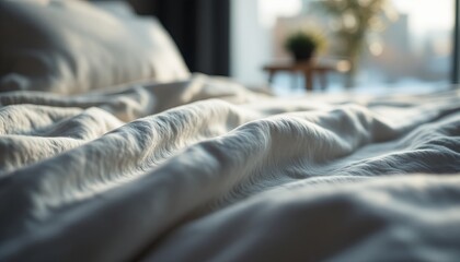 Soft textures and warm light create a cozy atmosphere in a home setting with a touch of nature