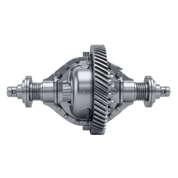 Shiny Silver Car Differential Gear on Black