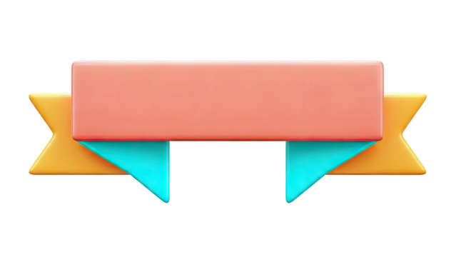 3D Ribbon Banner with Text Area - Powered by Adobe