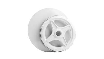 White Gear and Wheel Assembly