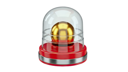 Red Warning Light with Golden Sphere