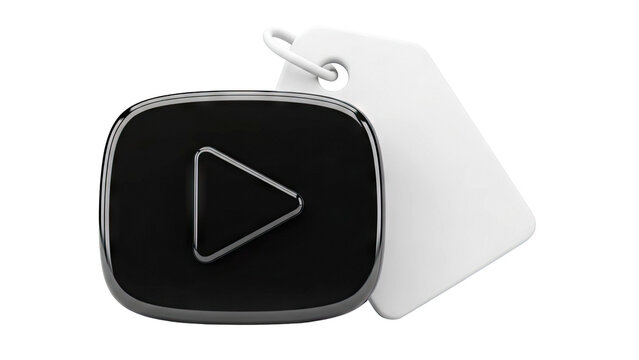 YouTube Play Button Icon with Price Tag - Powered by Adobe