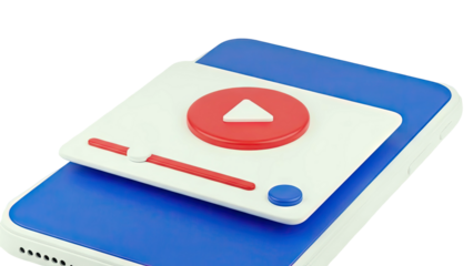 Smartphone with 3D Play Button and Slider