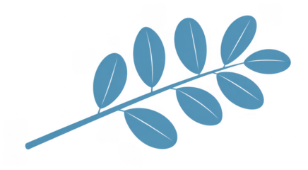 Blue Branch with Leaves nature plant foliage isolated on a transparent background